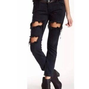 One Teaspoon Freebirds Black Distressed Jeans
